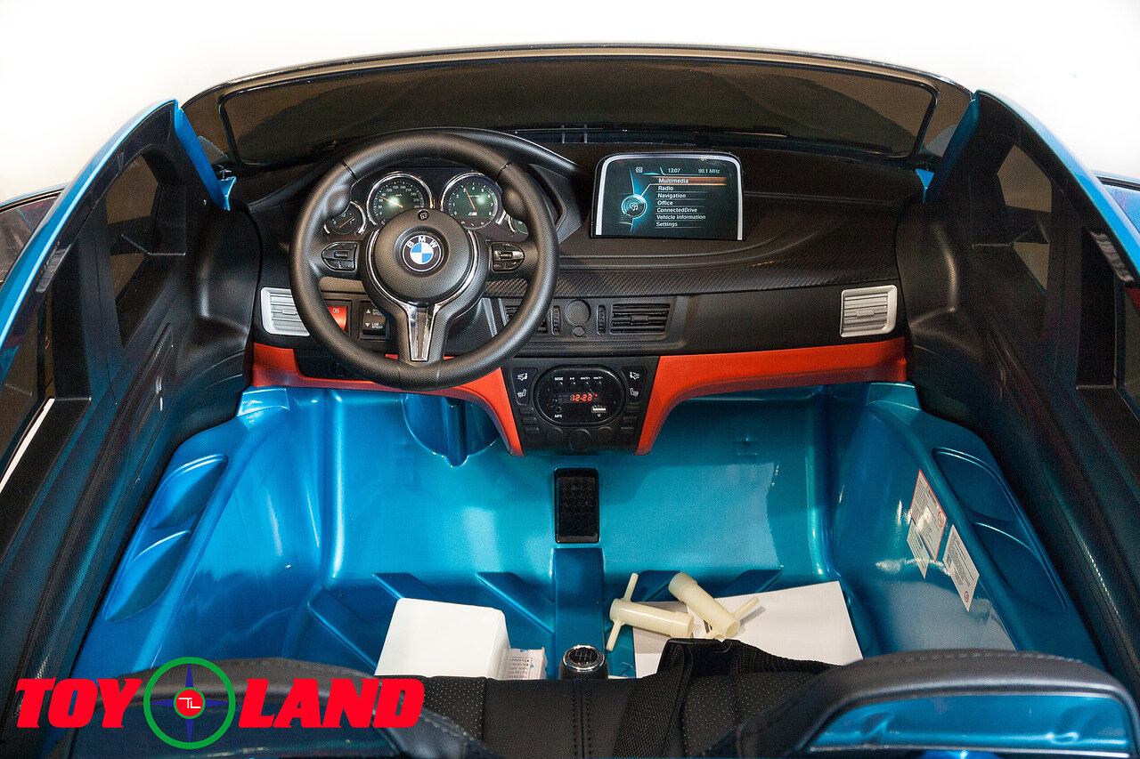 Электромобиль ToyLand BMW X6 mini синего цвета  